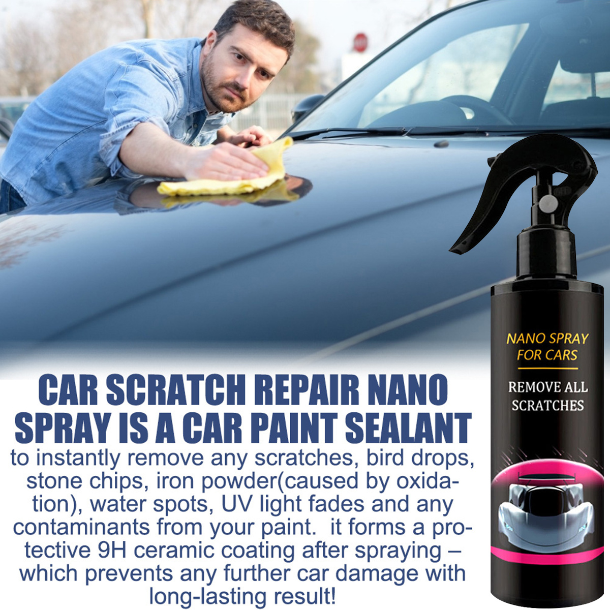 Car Scratch Remover-Effective Repair-Odourless Nano Spray Vehicle